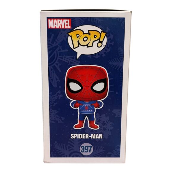 Funko POP! Marvel Spider-Man Ugly Christmas Sweater #397 Bobble-Head - In Box - Picture 2 of 6